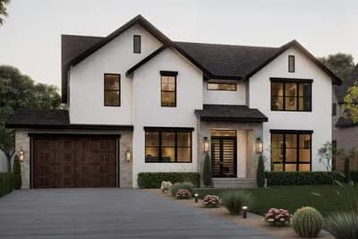 Modern Farmhouse House Plan with 4 Beds, 2-Car Garage & Game Room