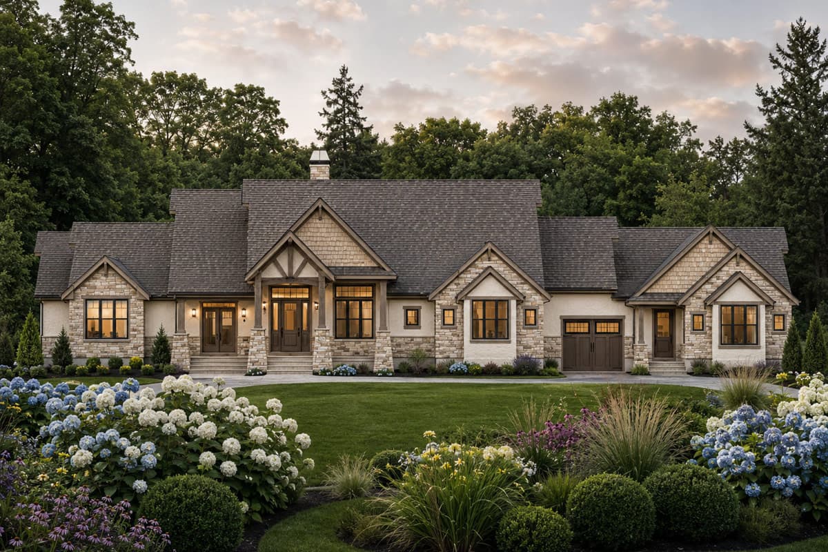 Plan image - 849102PGE:Grand Mountain Craftsman House Plan with 8 Beds and In-Law Suite or Apartment