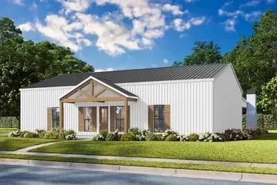 Spacious Barndominium House Plan with 3 Beds and Expansive Outdoor Living