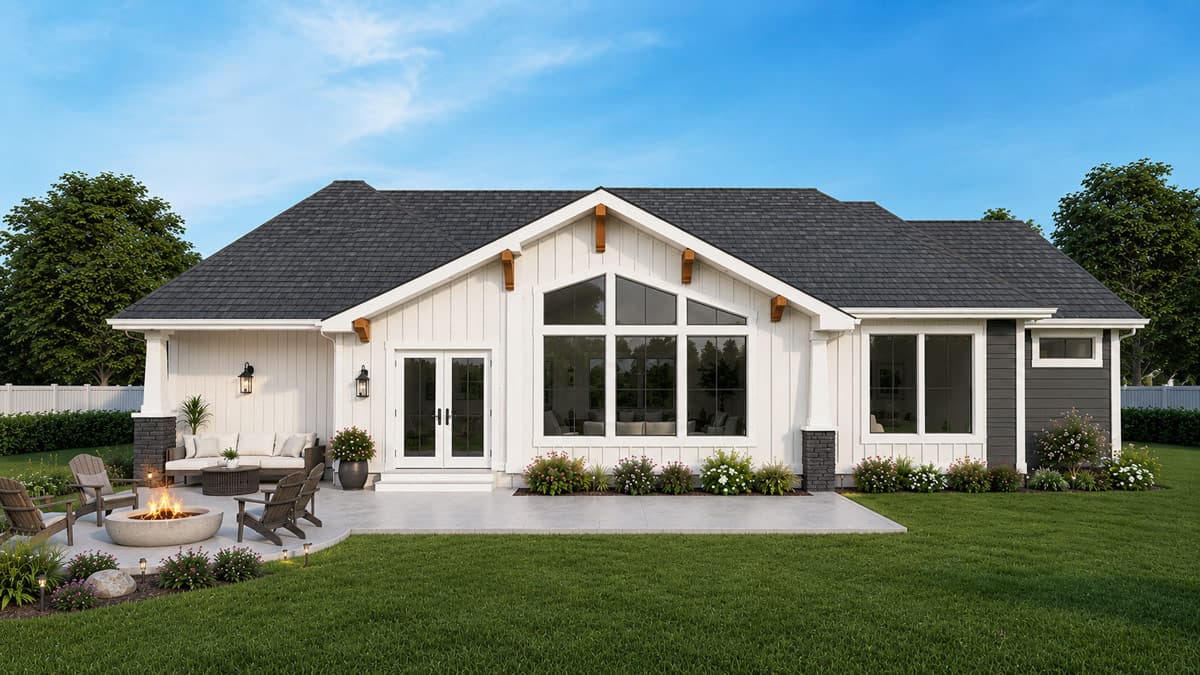 Plan 267123SPK: Craftsman Ranch House Plan with 2 Beds and Vaulted Great Room - Image #2 - Craftsman, Farmhouse, Northwest, Ranch, Traditional