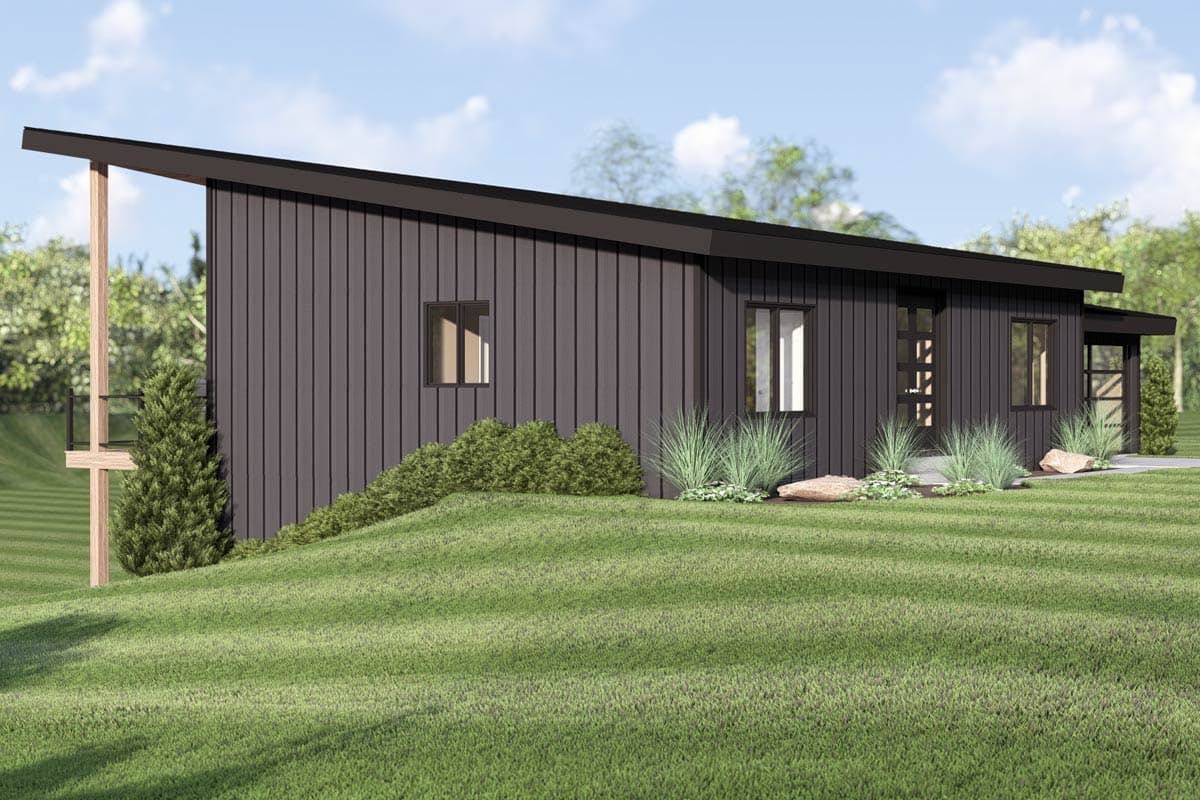 Plan 135425GRA: Contemporary 2-Bedroom House Plan with Walkout Basement and Expansive Deck - Image #5 - Contemporary, Modern, New American