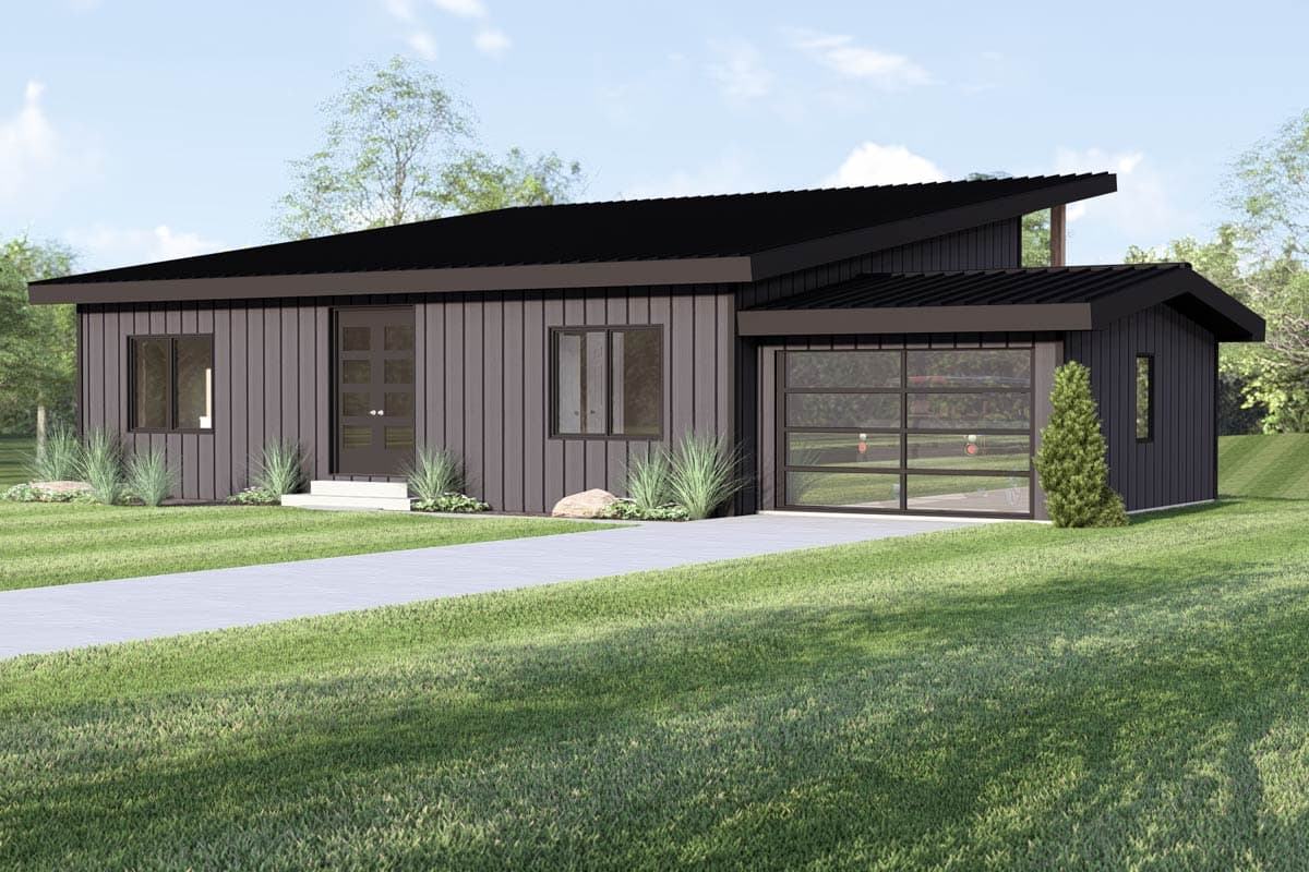 Plan 135425GRA: Contemporary 2-Bedroom House Plan with Walkout Basement and Expansive Deck - Image #4 - Contemporary, Modern, New American