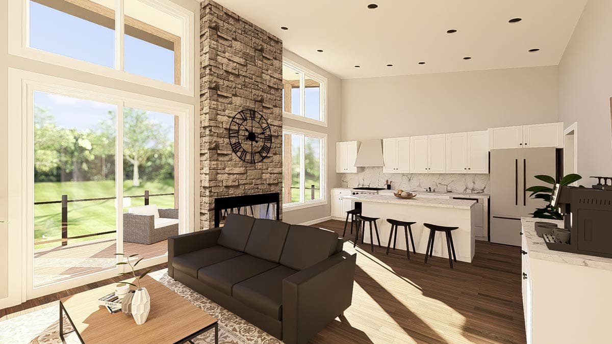 Plan 135425GRA: Contemporary 2-Bedroom House Plan with Walkout Basement and Expansive Deck - Image #8 - Contemporary, Modern, New American