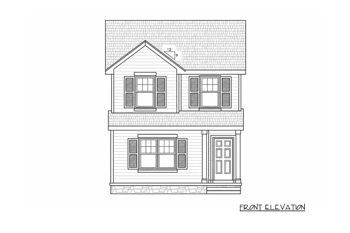 Plan 42750DB: Three-Bedroom Traditional Farmhouse House Plan with Covered Front Porch - Image #3 - Farmhouse, Traditional