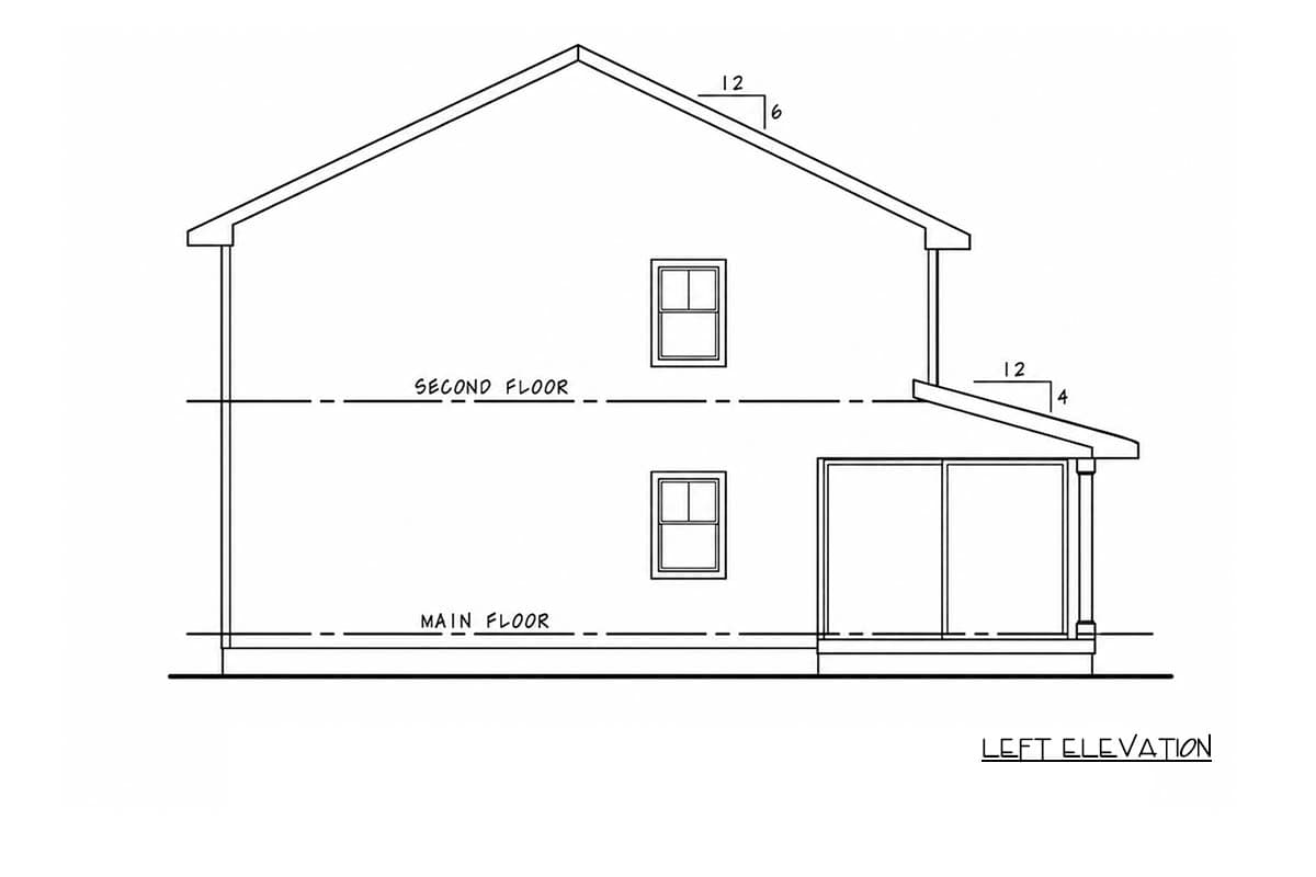 Plan 42751DB: Traditional Farmhouse Duplex House Plan with 3 Bedrooms and Covered Porch - Image #6 - Farmhouse, Traditional