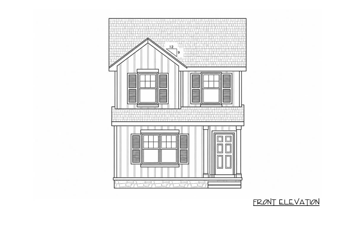 Plan 42752DB:  3-Bedroom Modern Farmhouse House Plan with Upstairs Laundry - Image #3 - Farmhouse, Modern Farmhouse