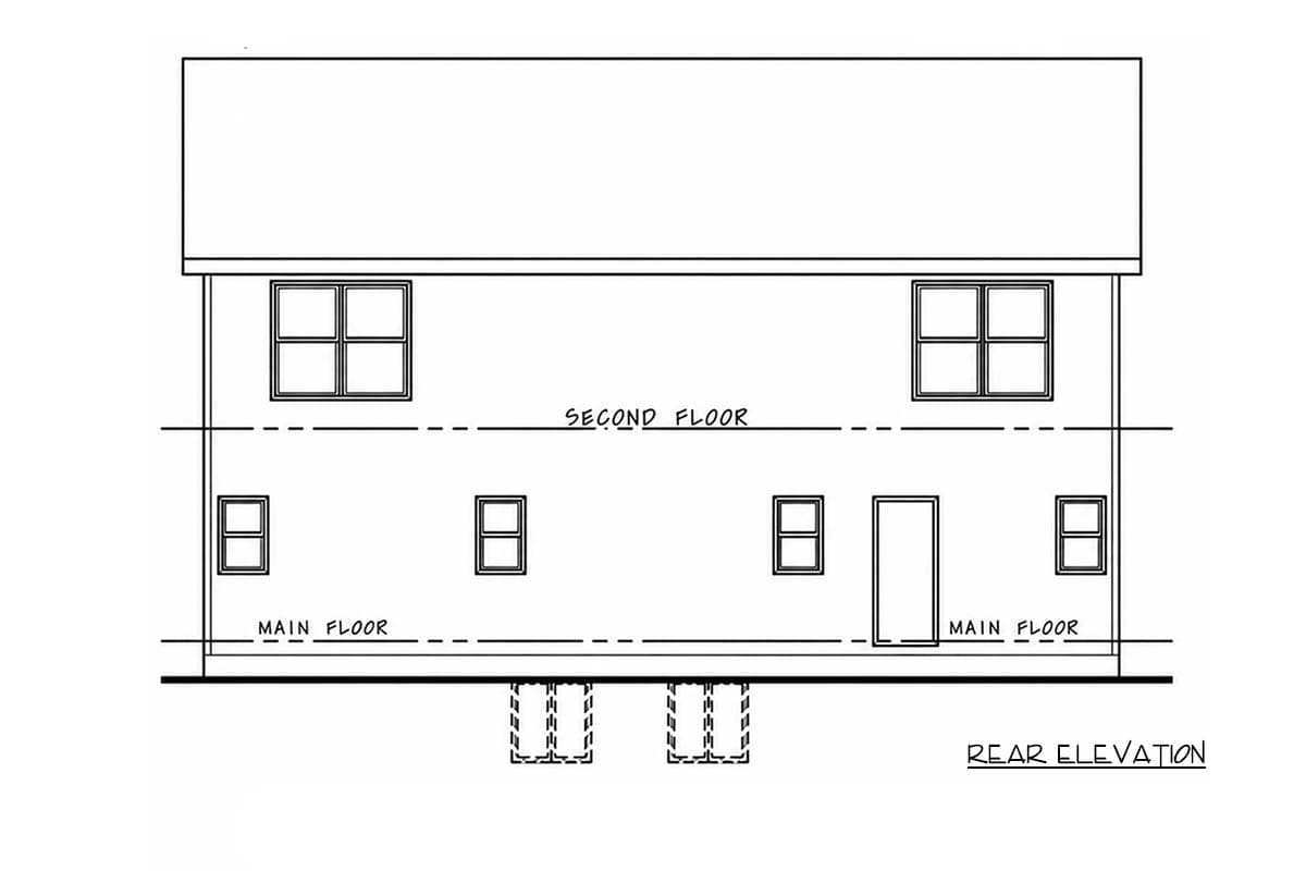 Plan 42753DB: Modern Farmhouse Duplex House Plan with 3 Bed Units and 1434 Sq Ft - Image #5 - Farmhouse, Modern Farmhouse, Traditional