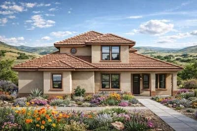 Contemporary Southwest House Plan with 4 Bedrooms and 3 Baths