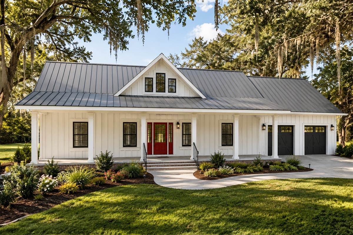 Plan image - 25083DH:Modern Farmhouse House Plan with Split Bedrooms and 2-Car Garage