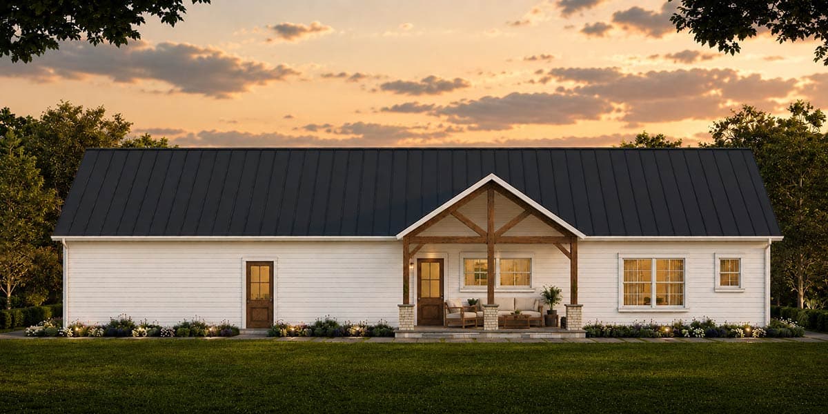 Plan 810064RBT: Modern Barndominium House Plan with 3 or 4 Bedrooms Workshop - Image #2 - Barndominium, Country, Modern Farmhouse, Ranch