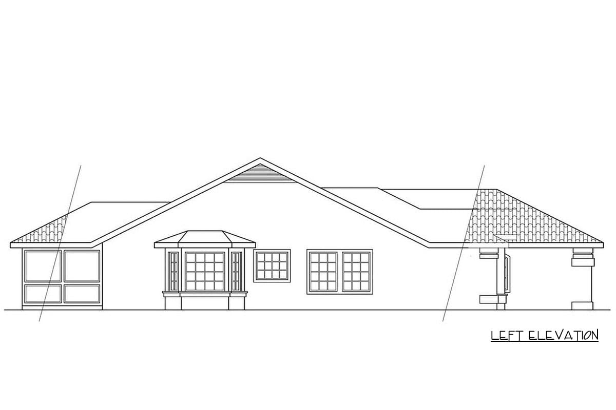 Plan 720186DA: Mediterranean Ranch House Plan with 4 Bedrooms and 2 Car Garage - Image #2 - Mediterranean, Ranch, Southwest
