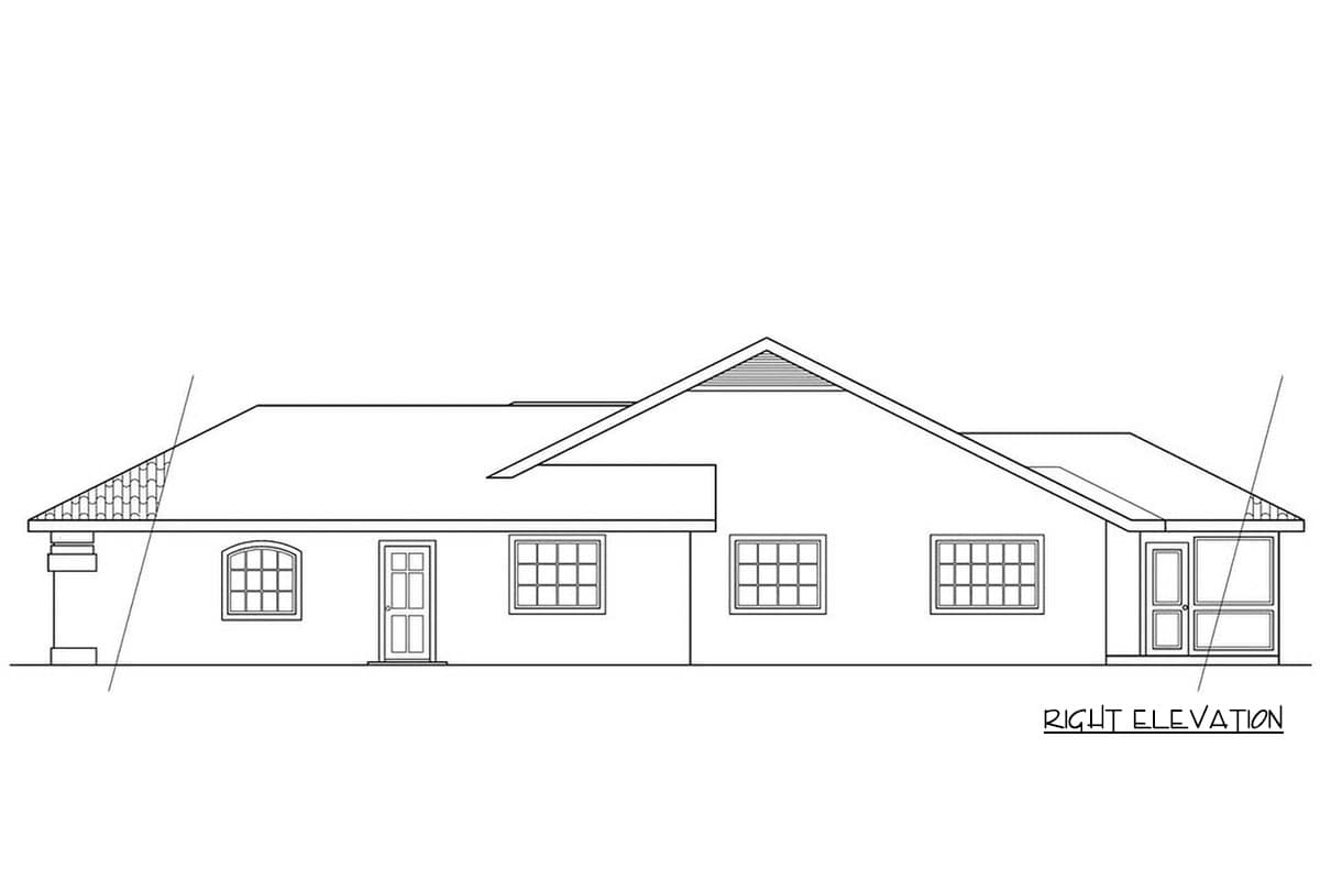 Plan 720186DA: Mediterranean Ranch House Plan with 4 Bedrooms and 2 Car Garage - Image #3 - Mediterranean, Ranch, Southwest