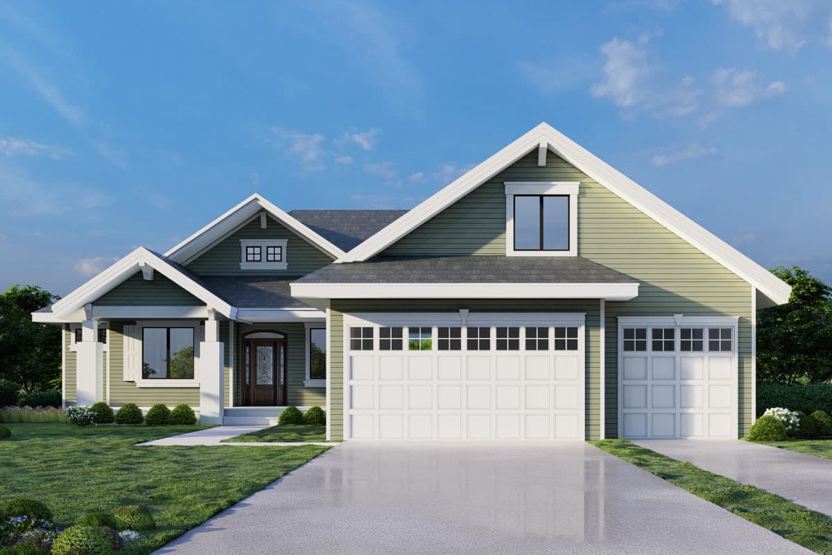 Plan image - 267124SPK:Craftsman House Plan with Optional Bonus Room and 3-Car Garage