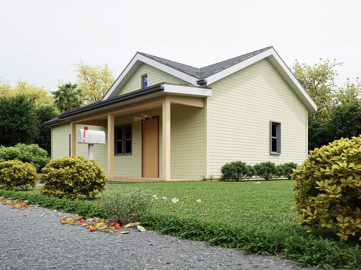 Plan 850032PKE: 800 Sq Ft Ranch House Plan with 2 Bedrooms and Welcoming Porch - Image #2 - Ranch