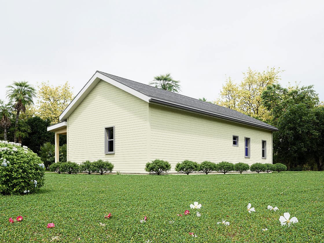 Plan 850032PKE: 800 Sq Ft Ranch House Plan with 2 Bedrooms and Welcoming Porch - Image #4 - Ranch