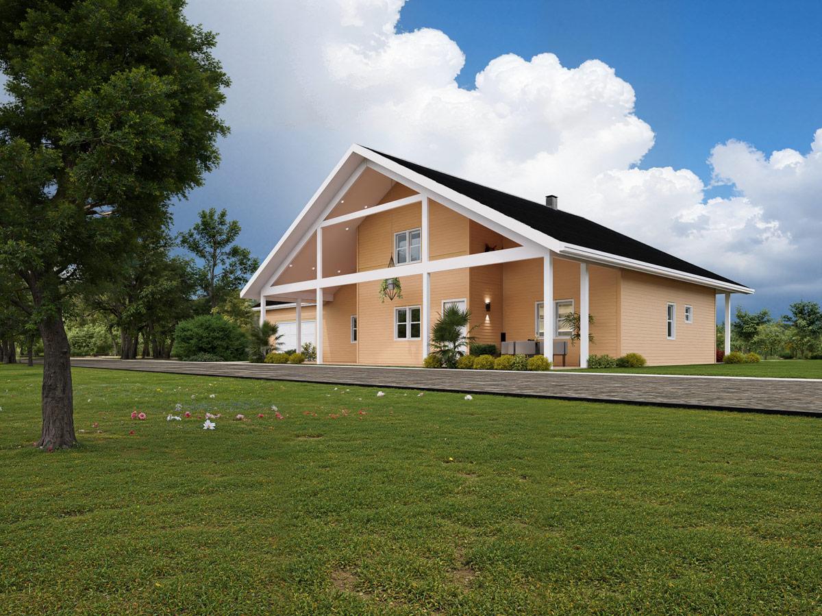 Plan 850035PKE: Contemporary Farmhouse House Plan with 2 Bedrooms and Loft Space - Image #4 - Country, Farmhouse, Traditional
