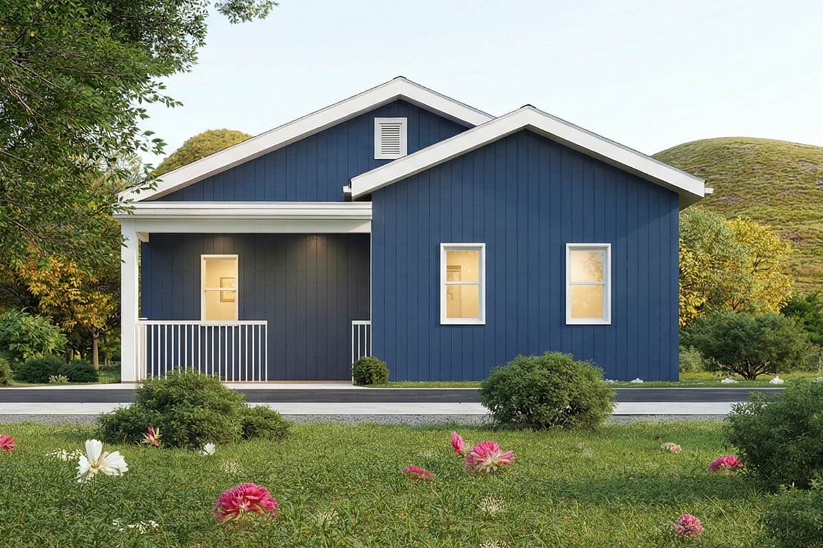 Plan image - 850037PKE:One-Bedroom Traditional Ranch House Plan with Inviting Porches