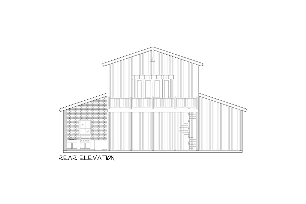 Plan 170021ADS: Modern Barndominium House Plan with Loft, Outdoor Kitchen, and Carport - Image #4 - Barndominium