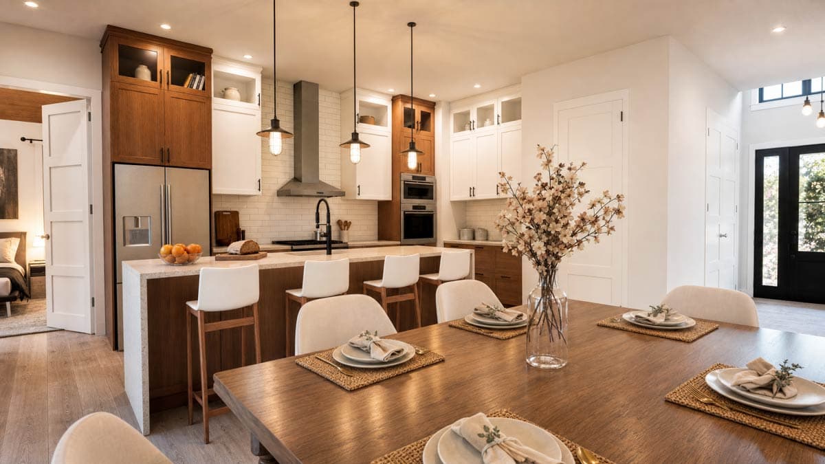 Plan 69918AM: 3-Bed Modern Farmhouse Plan with Side-Load 2-Car Garage - Image #6 - Farmhouse, Modern Farmhouse, Ranch