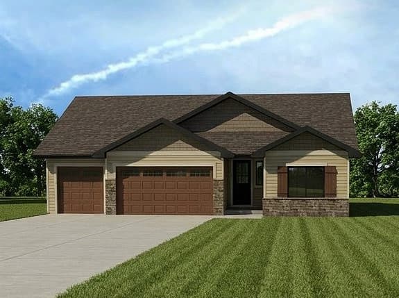 Plan image - 95363RW:Craftsman Ranch House Plan with 3 Bedrooms and Attached Garage