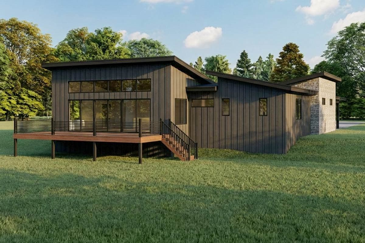 Plan 95369RW: Contemporary 2-Bedroom House Plan with Mid Century Modern and Modern Accents - Image #2 - Contemporary, Mid Century Modern, Modern