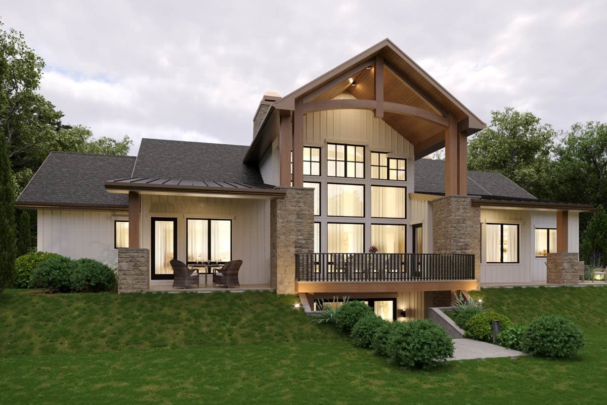 Plan 95370RW: Craftsman House Plan with 4 Bedrooms and 4-Car Garage - Image #2 - Craftsman, Mountain, Northwest, Ranch