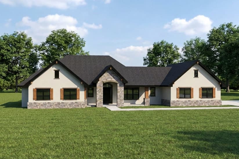 Plan image - 95373RW:Charming 3-4 Bedroom Ranch House Plan with Ample Living Space
