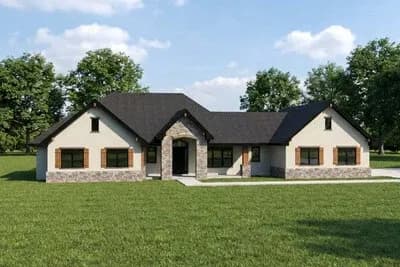 Charming 3-4 Bedroom Ranch House Plan with Ample Living Space