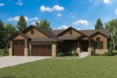 Ranch House Plan with 3-4 Bedrooms and 3-Car Garage