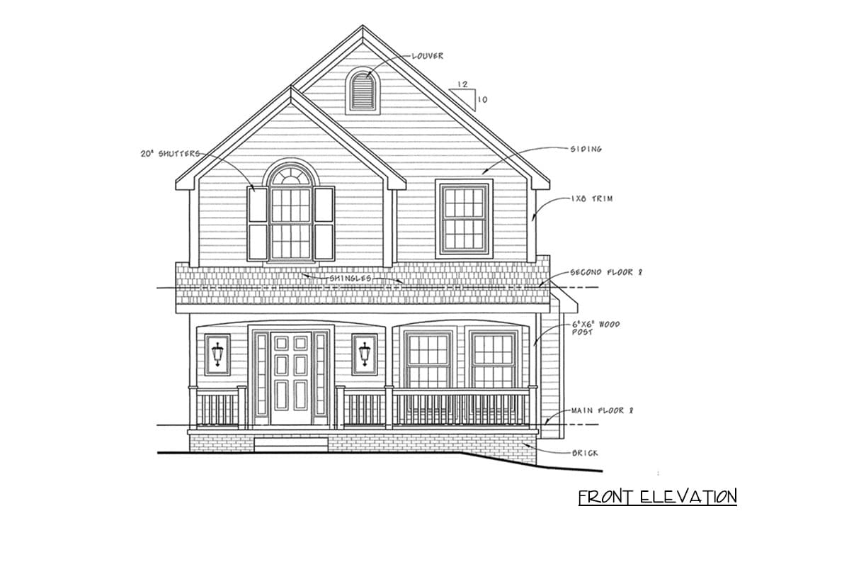 Plan 42755DB: Charming Farmhouse House Plan with 3 Bedrooms and Inviting Covered Porch - Image #2 - Farmhouse, Traditional