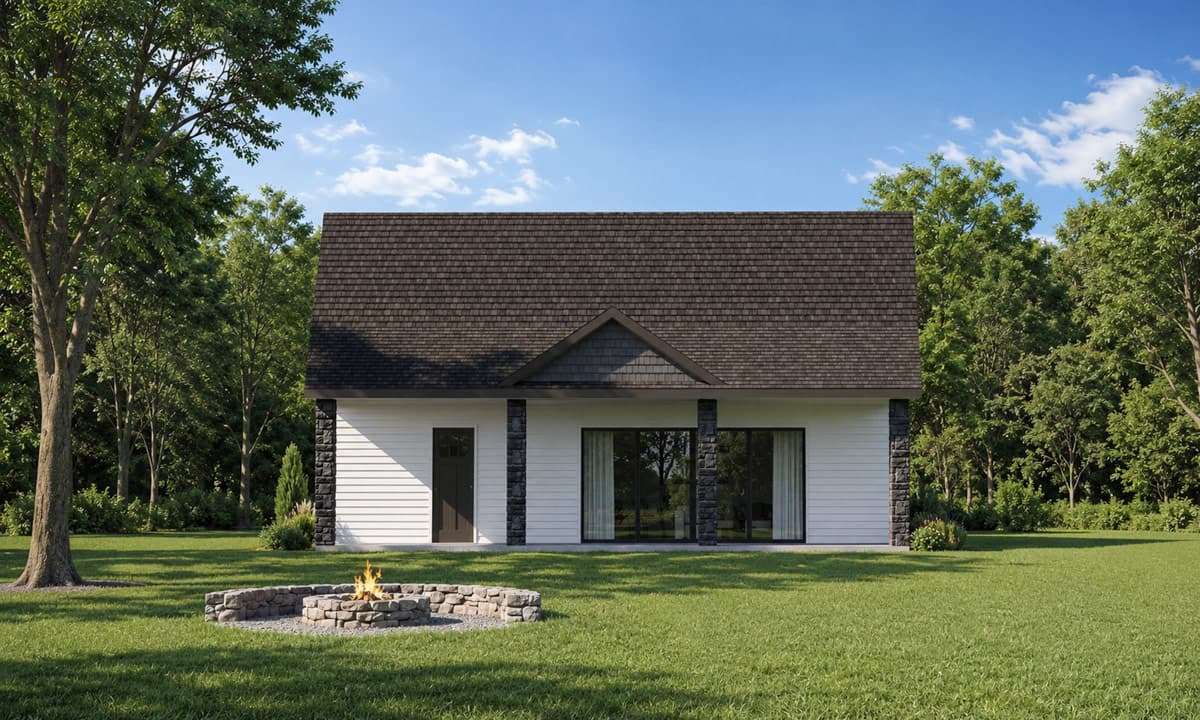 Plan 42756DB: Modern Farmhouse Craftsman Plan with One Bedroom and Garage - Image #2 - Craftsman, Modern Farmhouse