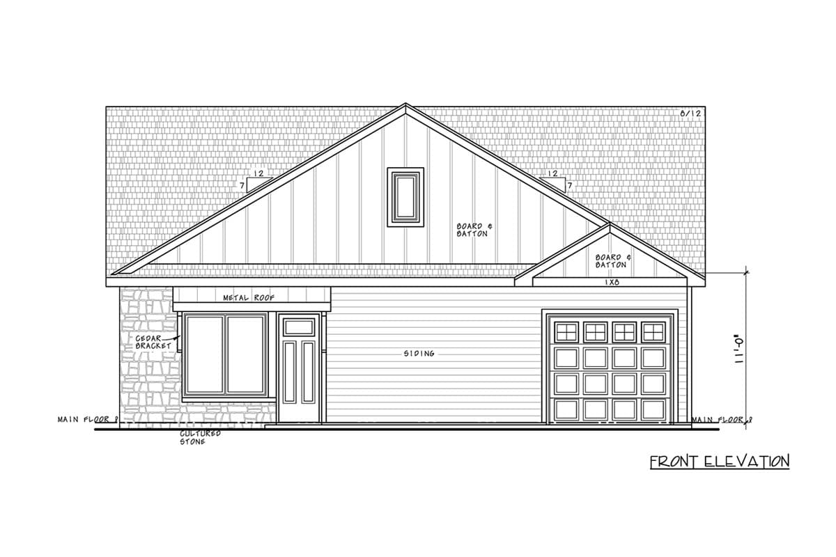 Plan 42756DB: Modern Farmhouse Craftsman Plan with One Bedroom and Garage - Image #3 - Craftsman, Modern Farmhouse