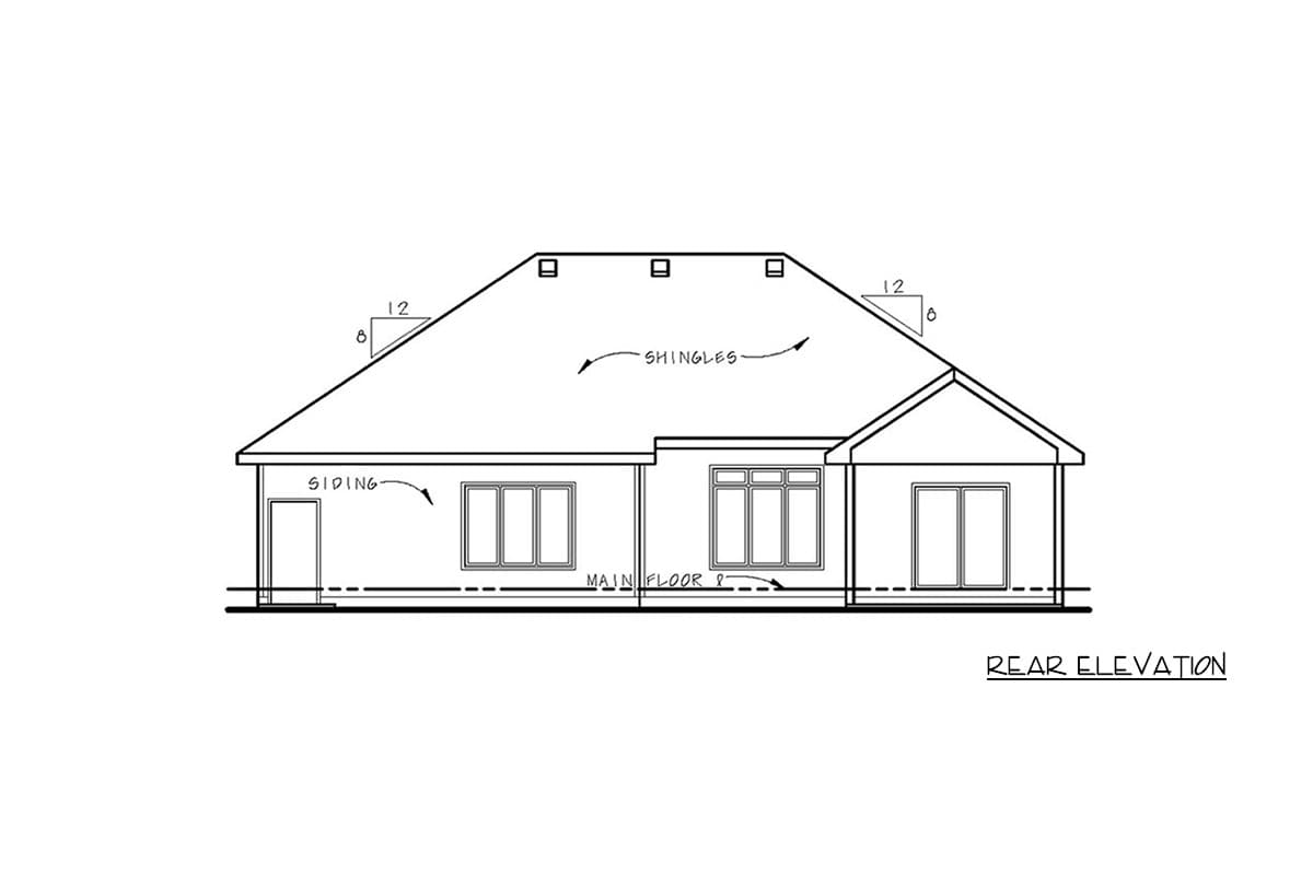 Plan 42757DB: European Traditional House Plan Featuring Three Bedrooms and Three Car Garage - Image #4 - European, Traditional