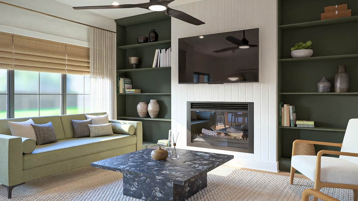 Plan 623648DJ:  Modern Farmhouse Quadplex Plan with 3-4 Bedrooms and Covered Porch - Image #7 - Farmhouse, Modern Farmhouse, Traditional