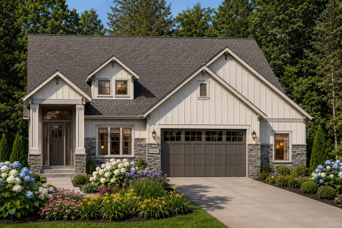Plan image - 849104PGE:Craftsman Farmhouse House Plan with 3 Beds and Flexible Office or Study Space