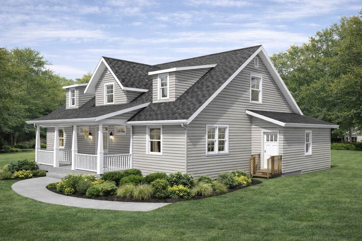 Plan 744524ABR: Charming 2-Bedroom 2-Bath Ranch House Plan with 1615 sq ft and 9' Ceilings - Image #2 - Craftsman, Farmhouse, Southern, Traditional