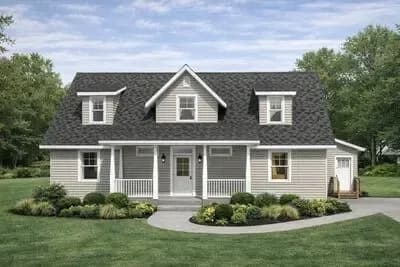 Charming 2-Bedroom 2-Bath Ranch House Plan with 1615 sq ft and 9' Ceilings