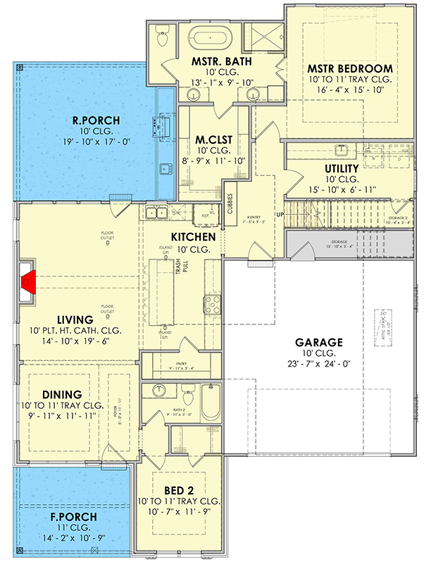 Plan 185040PHD: Southern Farmhouse House Plan with 4 Bedrooms and Finished Bonus Room - Floor Plan - Image #30 - Farmhouse, Southern