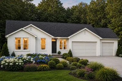 Single-Story Farmhouse House Plan with Three Bedrooms and Spacious Garage