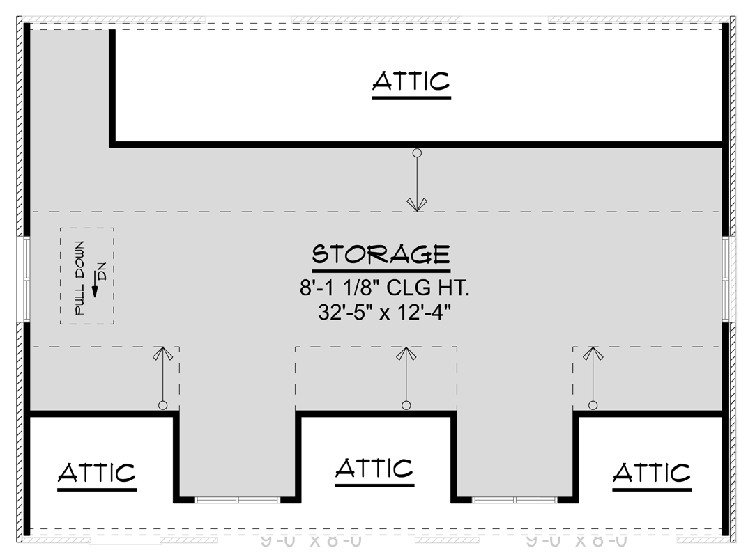 Plan 135427GRA: Country Craftsman House Plan with Spacious 2-Car Garage and Bonus Storage - Floor Plan - 2nd Level - Country, Craftsman, New American