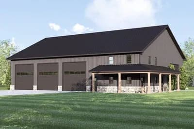 Barndominium House Plan with Massive Workshop and Versatile Loft