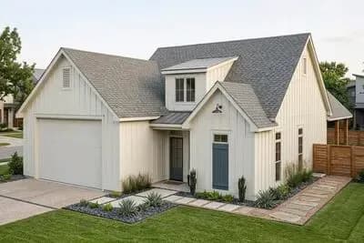 Modern Farmhouse Garage Plan with Indoor and Outdoor Living
