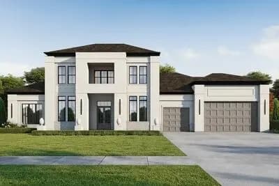 Modern Transitional House Plan with Open Flow and Private Primary Suite