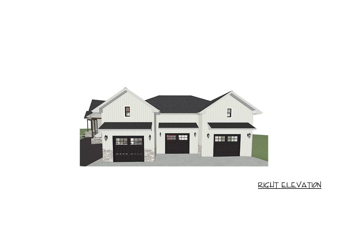 Plan 744525ABR: Modern Farmhouse House Plan with 4 Bedrooms and Expansive Covered Patio - Image #7 - Country, Craftsman, Modern Farmhouse
