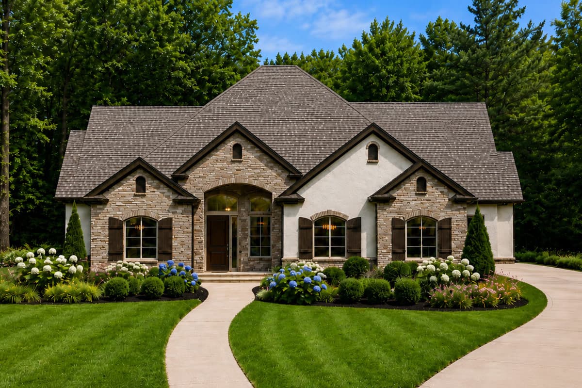 Plan image - 849106PGE:European Traditional House Plan with Main Floor Master Suites and Study
