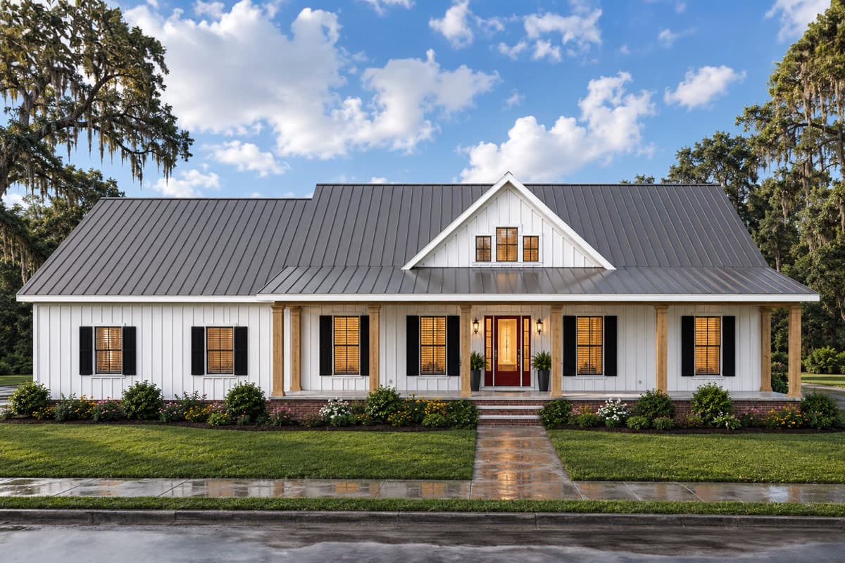 Plan image - 25085DH:Modern Farmhouse Barndominium House Plan with 4 Bedrooms