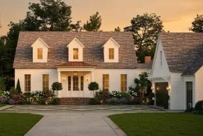 Spacious Cape Cod House Plan Featuring 5 Bedrooms and Courtyard Entry Garage