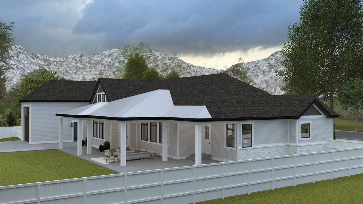 Plan 61757UT: Spacious Farmhouse House Plan Featuring a 3-Car RV Garage - Image #4 - Farmhouse, Traditional