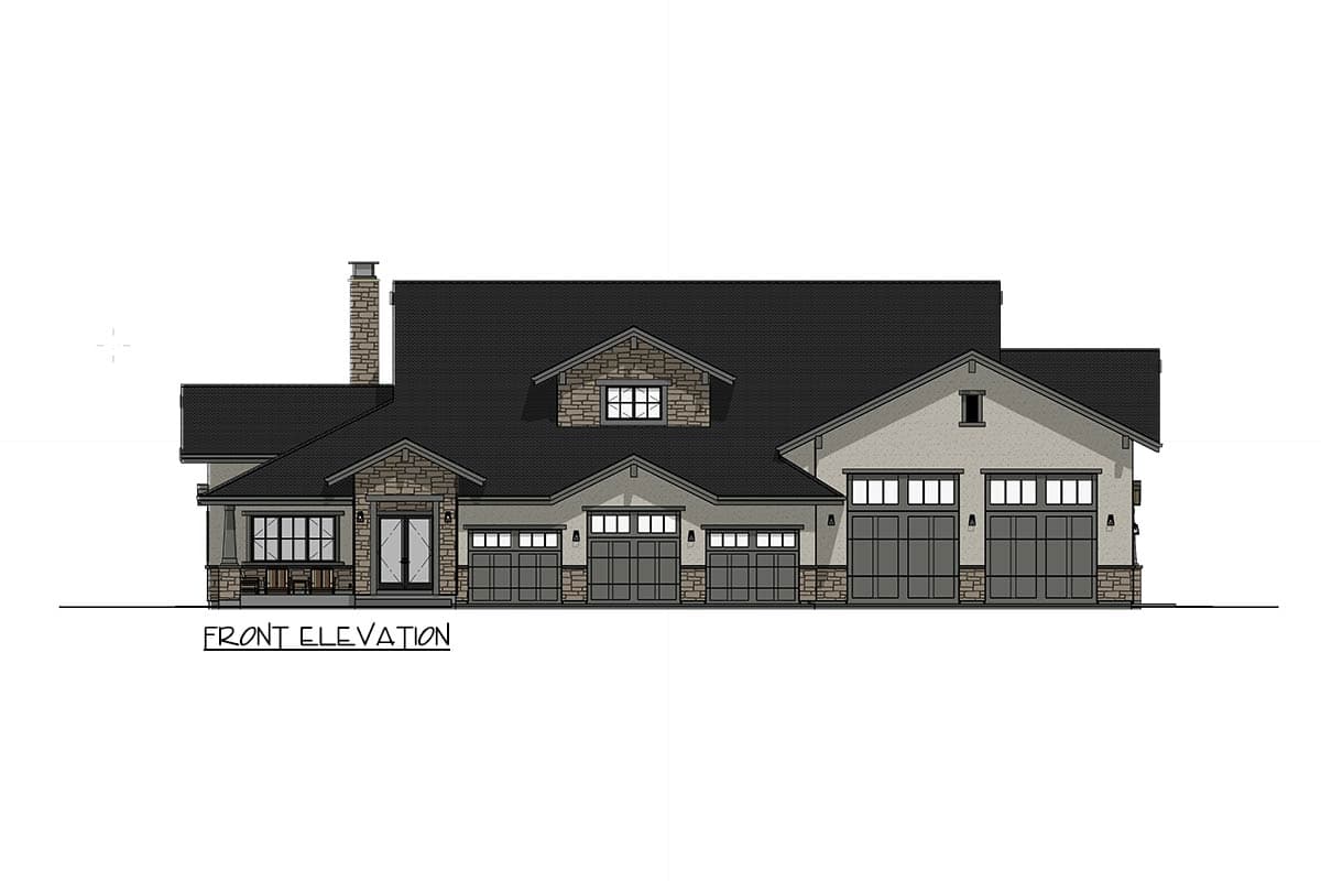 Plan 64569SC: Mountain Craftsman House Plan with RV Garage and Four Bedrooms - Image #3 - Craftsman, Mountain
