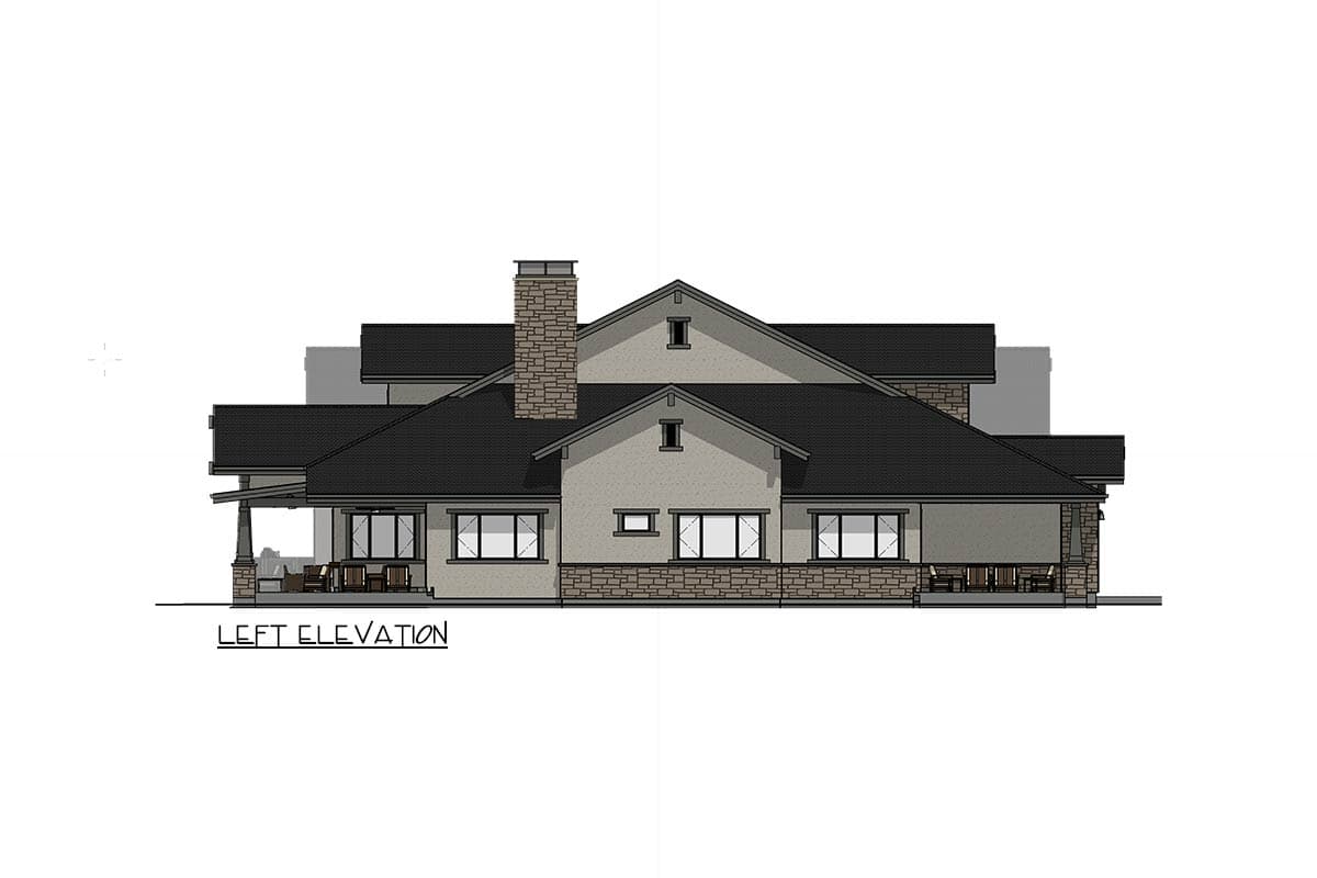 Plan 64569SC: Mountain Craftsman House Plan with RV Garage and Four Bedrooms - Image #4 - Craftsman, Mountain